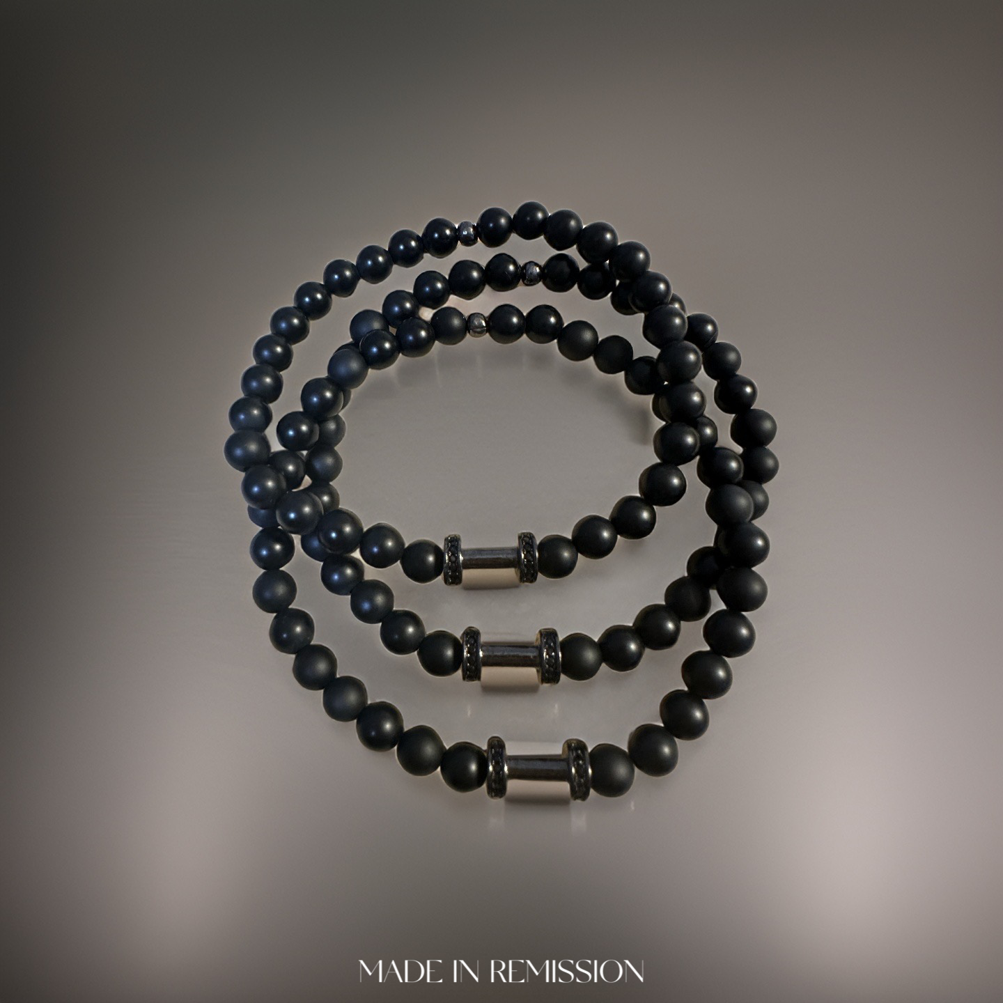 Matte Onyx Bracelet (Dumbell)