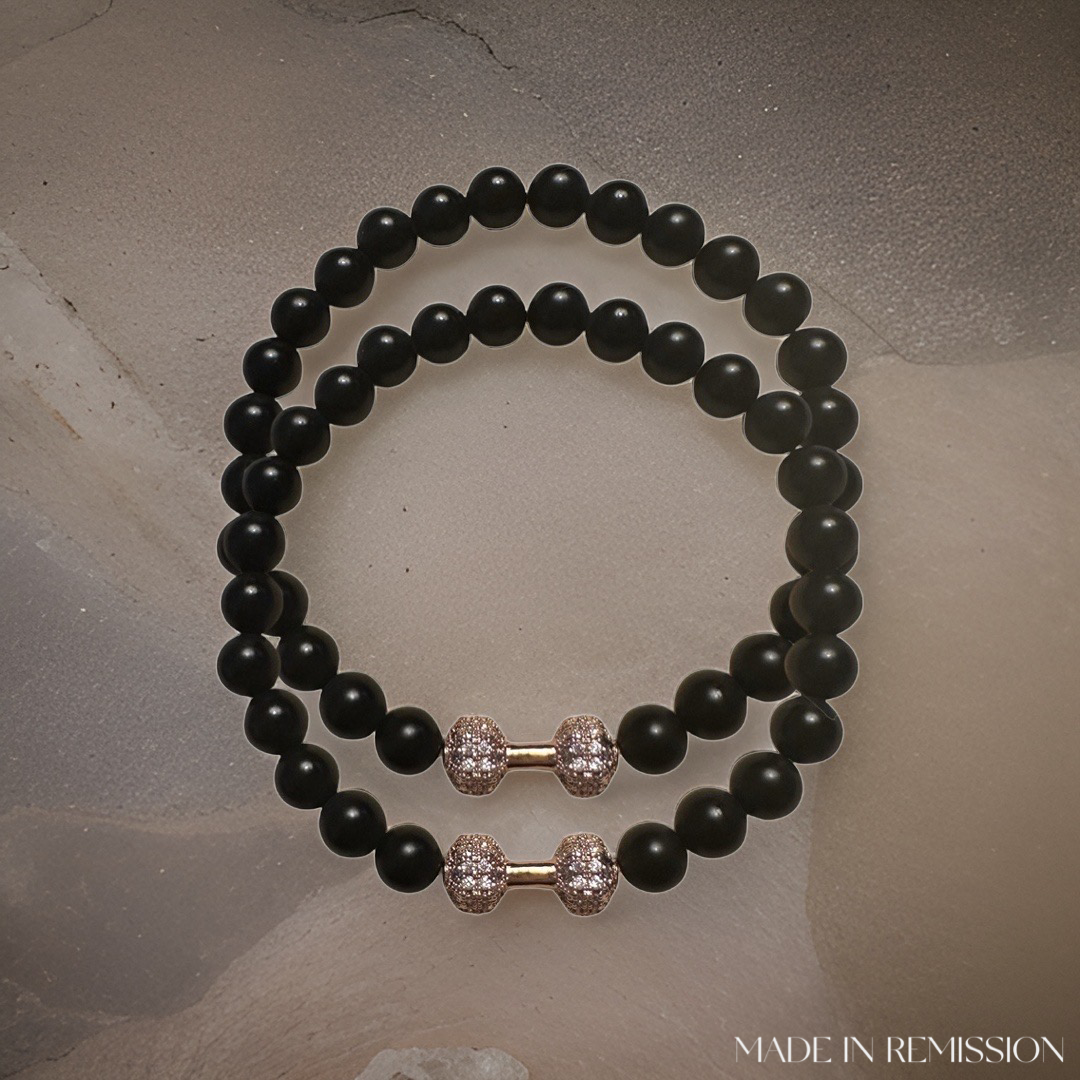 Matte Onyx Bracelet (Dumbell)