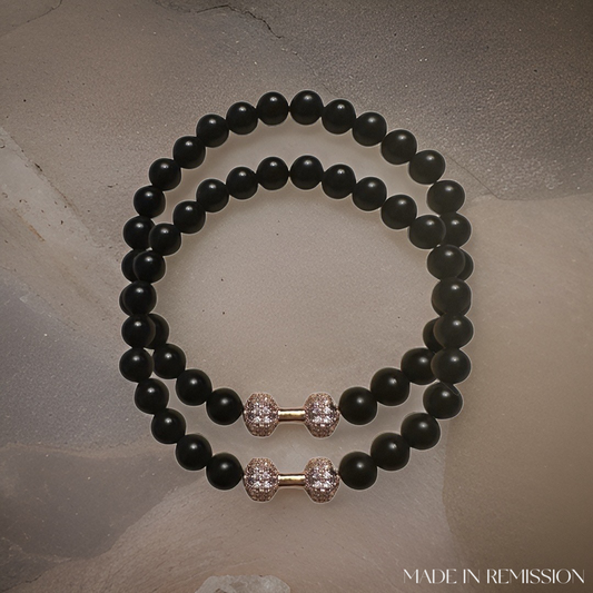 Matte Onyx Bracelet (Dumbell)